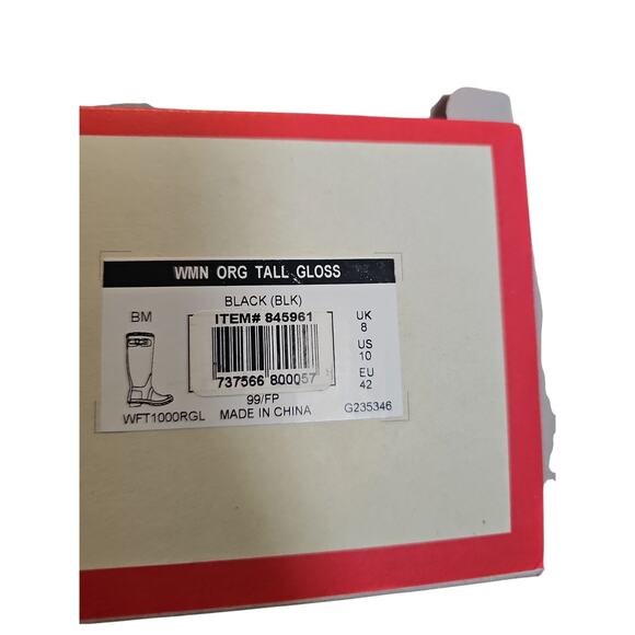 Hunter Original Tall Gloss Rain Boots Black Womens Size 10 Rubber - Picture 7 of 7